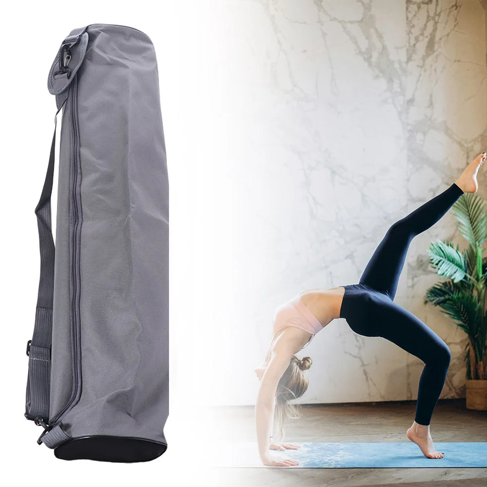 Portable Thickened Yoga Mat Bag Double Zipper Folding Pilates Mat Backpack Carrier Pouch Adjustable Strap Sports Pad Cover Dance