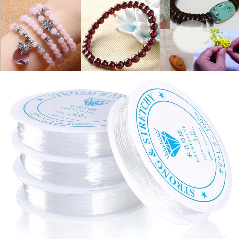 0.4-1mm Transparent Stretch Elastic Crystal Line Beading Rope String Jewelry Cord Wire Thread DIY Handmade Bracelet
