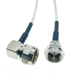 1Pcs F Type Male plug to F Male Plug 90 Degree RF Pigtail Wire Connector RG316 Pigtail Cable