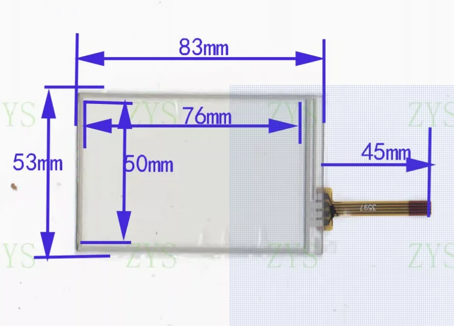 3597 universal touch handwriting external screen glass four wire resistor with good quality and high sensitivity 83 * 53