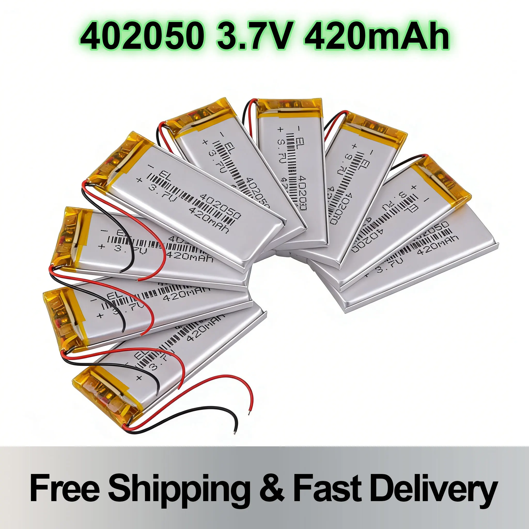 

3.7V 420mAh 402050 042050 382250P Li-Polymer Battery Taipower Replacement Cell for MP3 X19 Voice Recorder Registrar Parts