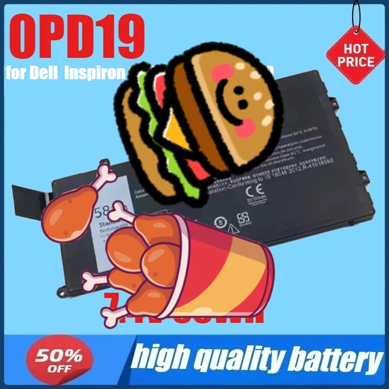 

0PD19 7,4 В 58 Втч аккумулятор для ноутбука Dell Inspiron 14 5443 Latitude 3550 E3550 3450 E3450 86JK8 7P3X9 0DFVYN DFVYN OPD19