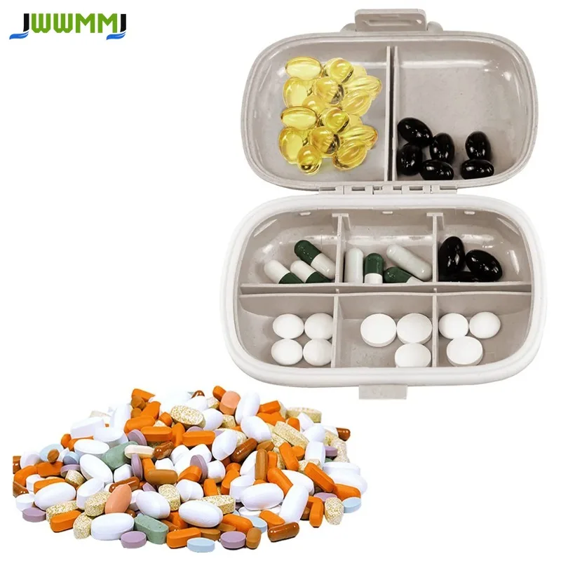 1Pcs  Moisture-Proof Pill case for Purse Daily Pill Box Portable Medicine Vitamin Holder Container,Compartments Travel