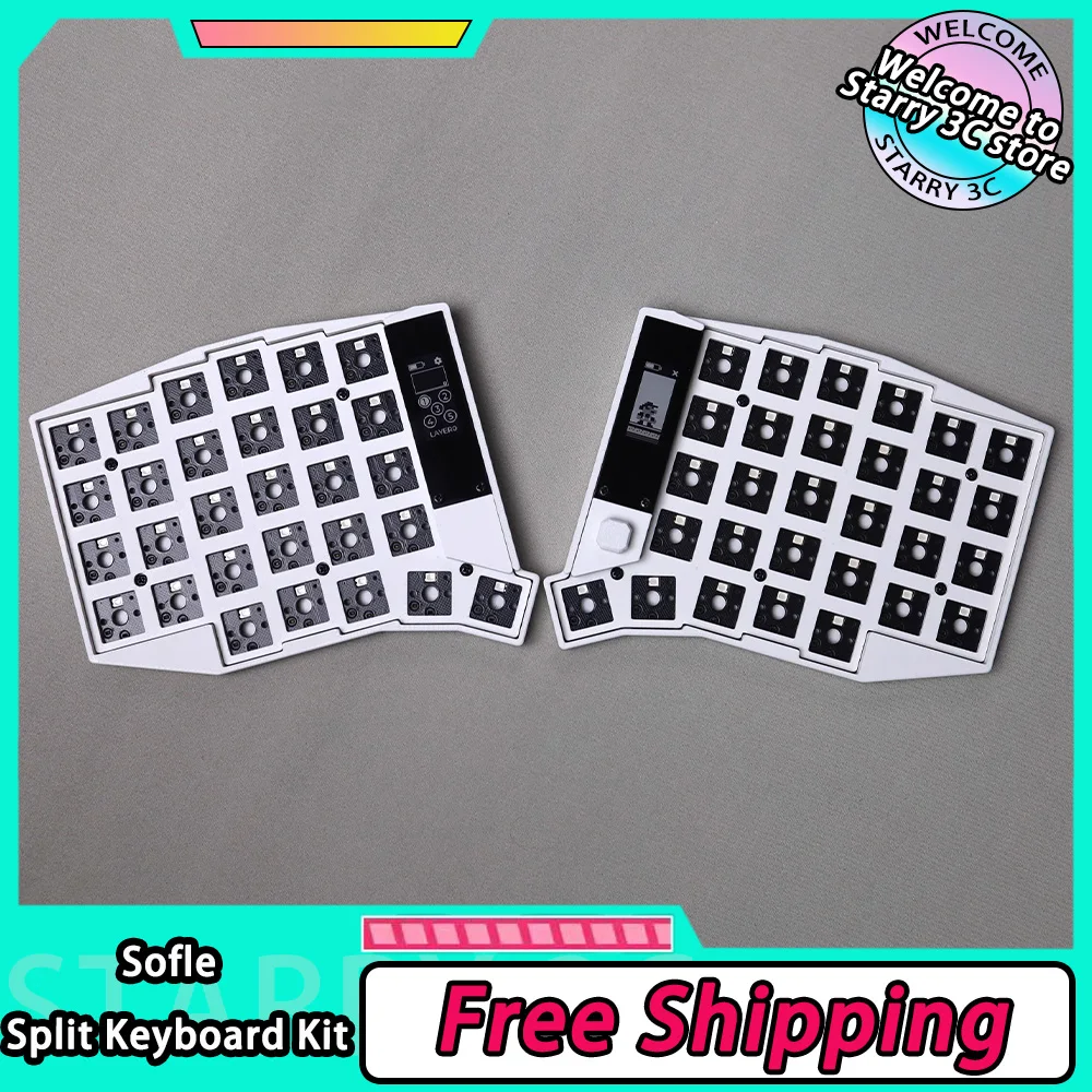 

Sofle Low Profile Split Keyboard Kit Dual Mode Bluetooth Wireless Split Keyboard Kit Customize 58Keys Hotswap ZMK PC Gamer Gifts
