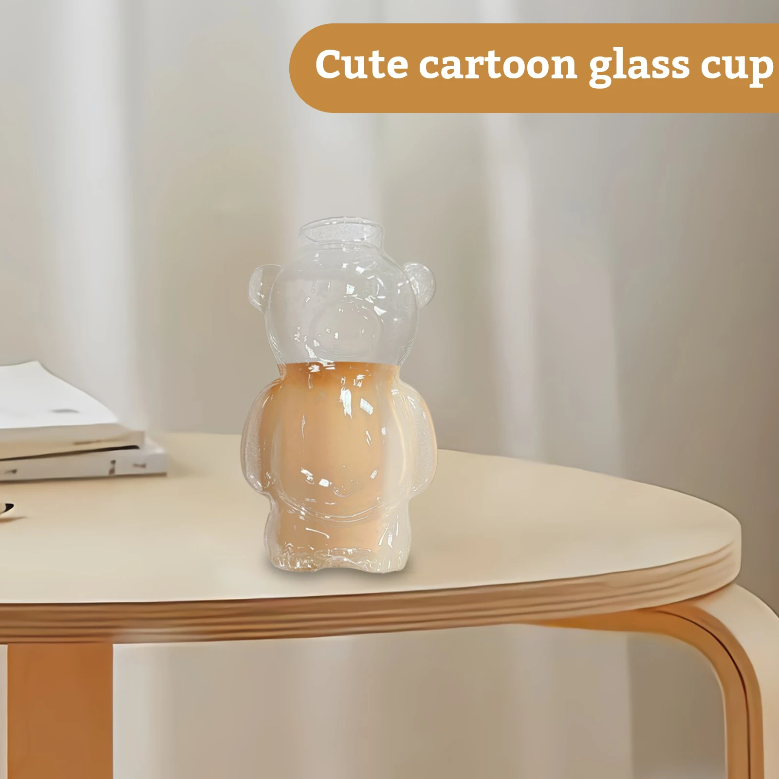 

Стеклянная чашка в форме милого медведя, креативная мультяшная стеклянная чашка для нескольких напитков, сока, кофе, чая, десертов на день рождения, праздник, движущийся подарок