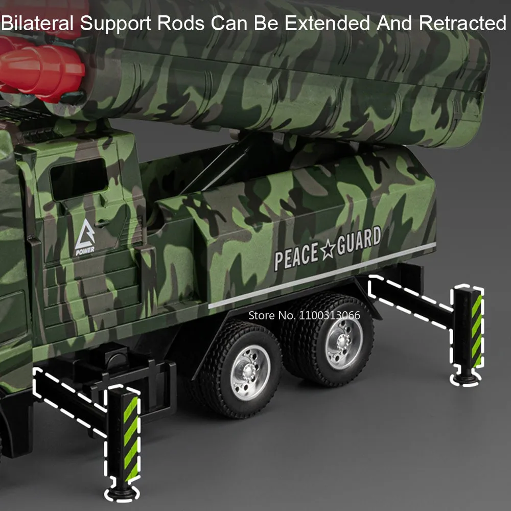 1:32 大陸間ミサイル車両おもちゃの車モデルプルバックライトサウンドミニチュア装甲車男の子知育玩具