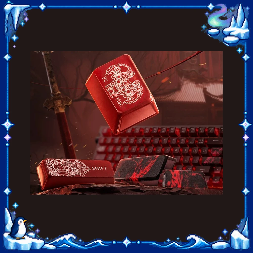 ROG Phantom Blade Zero Keycap Set 124 Keys Five-sided Dye-sub PBT Keycaps Pack with Storage Case Mechanical Keyboard Accessory