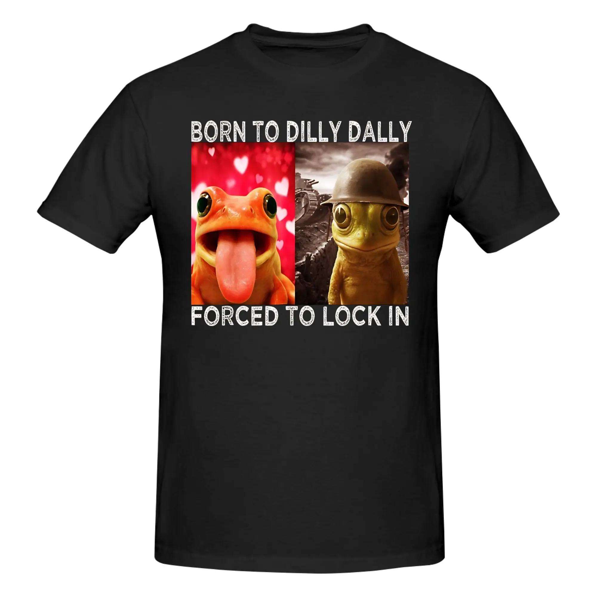 1 Piece Forced to Lock In Novelty 100% Cotton T-Shirt Born To Dilly Dally Tops Tees For Men