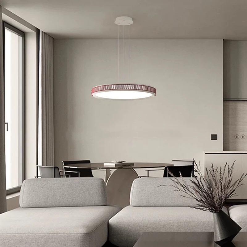 

Скандинавская железная круглая/прямоугольная подвеска AiPaiTe для гостиной, столовой, спальни, красная/синяя акриловая люстра