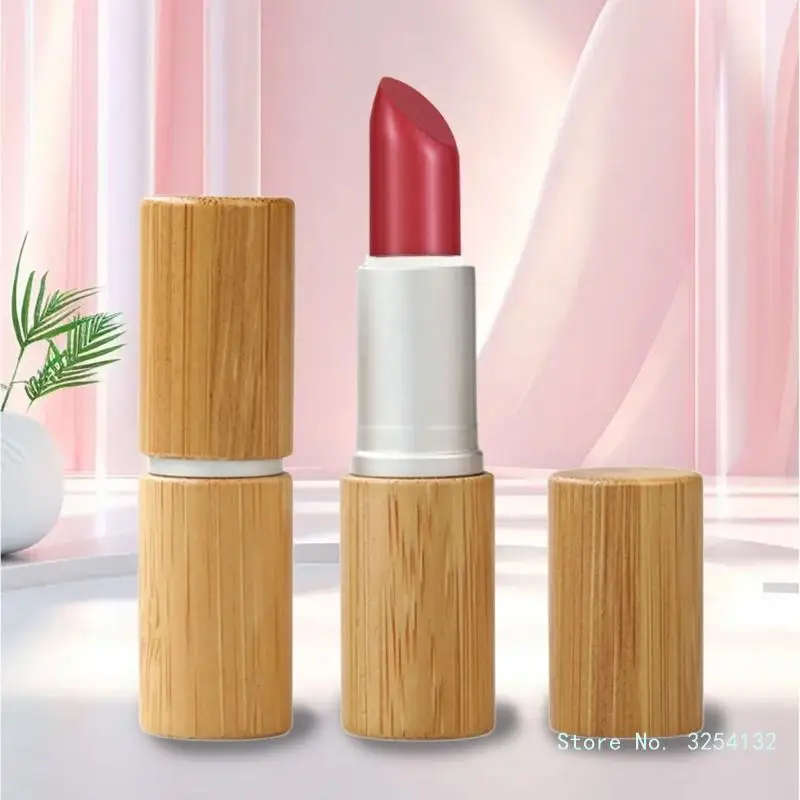 5pcs Empty Natural Empty Lipstick Tube Container Bamboo Lip Balm Tubes Stylish Cosmetic Holders for Salon and Home Use