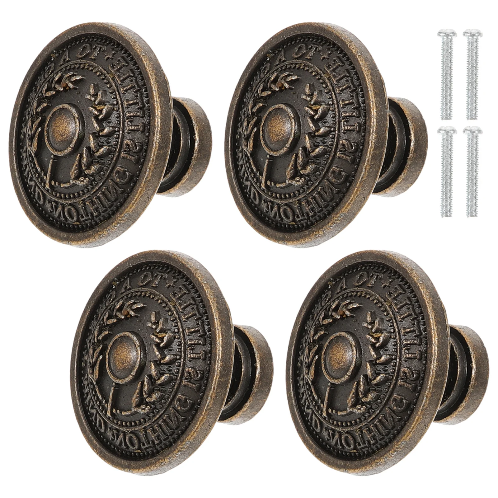 

4Pcs Vintage Cabinet Knobs Dresser Drawer Handles Compact Metal Furniture Pulls for Closet Cupboard Doors Dresser Drawer Knobs