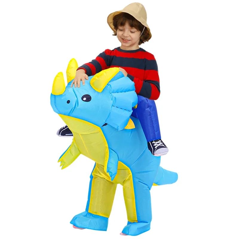 Costume de Dinosaure Gonflable Triceratops pour Enfant, Tenue de Cosplay, de Carnaval, d'Halloween, pour Garçon et Fille