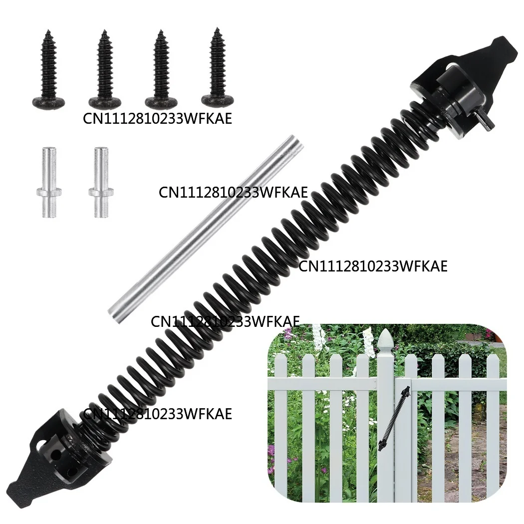 14in Self Closing Gate Spring Hardware Adjustable Spring Closure for Garden Wooden Gate Metal Stretchy Closer for Wooden Gate