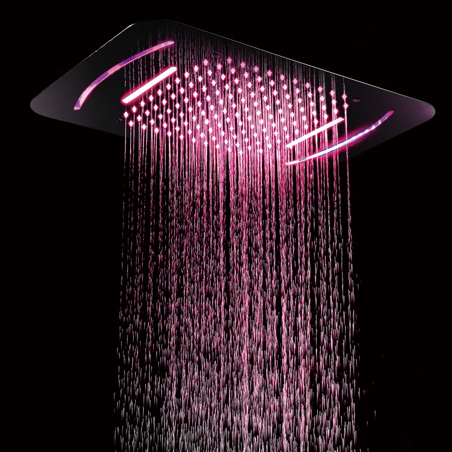 Imagem -03 - Boenn-cabeça de Chuveiro Led Escondida Teto Spa Showerheads Painel Quadrado do Chuveiro Aço Inoxidável 304 Funções 580x380 mm m