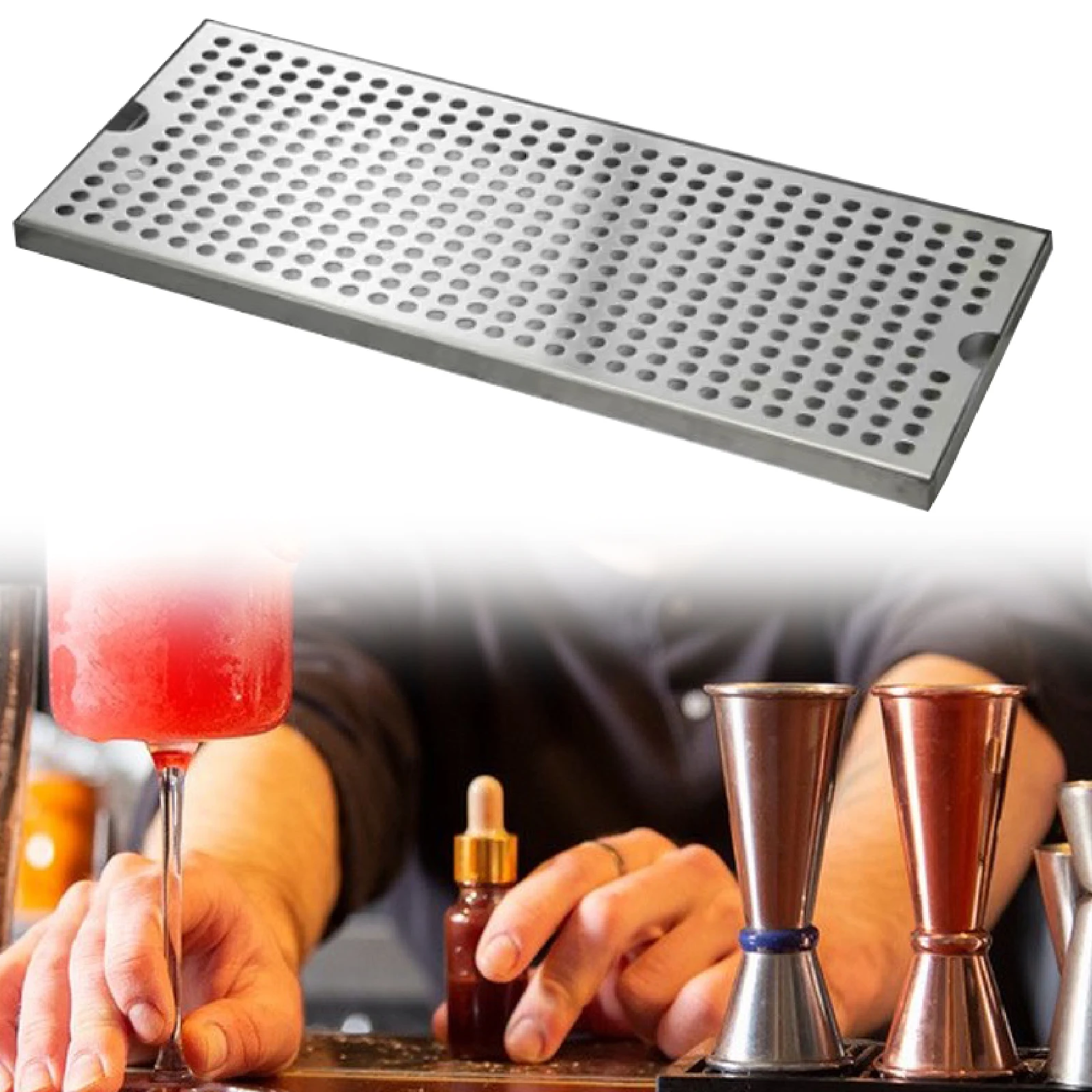 Stainless Steel Beer Drip Tray Chinese Kungfu Tea Drainage Plate Bar Serving Tray for Home Kitchen Bar Supplies