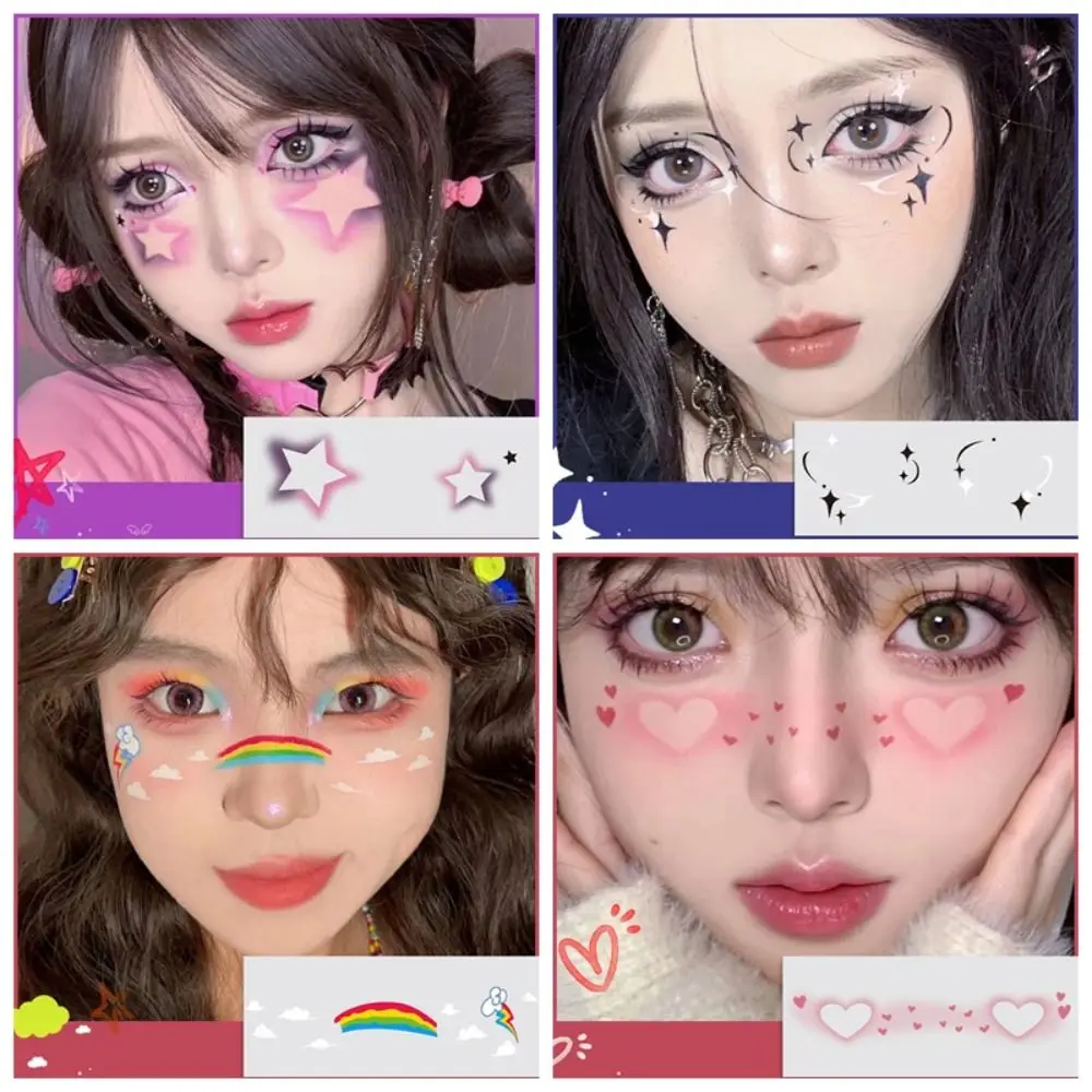

No Irritation Face Tattoo Stickers Disposable Waterproof Decorative Stickers Environmentally Sweatproof Blush Face Patch Women