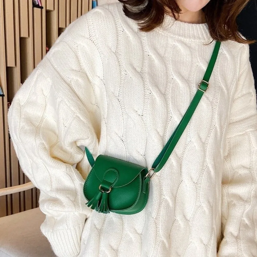 

Подарочная милая детская сумка через плечо, мини-размер, из искусственной кожи, кошелек для монет, с кисточками, регулируемая, в стиле принцессы, сумка-мессенджер, тематика принцесс