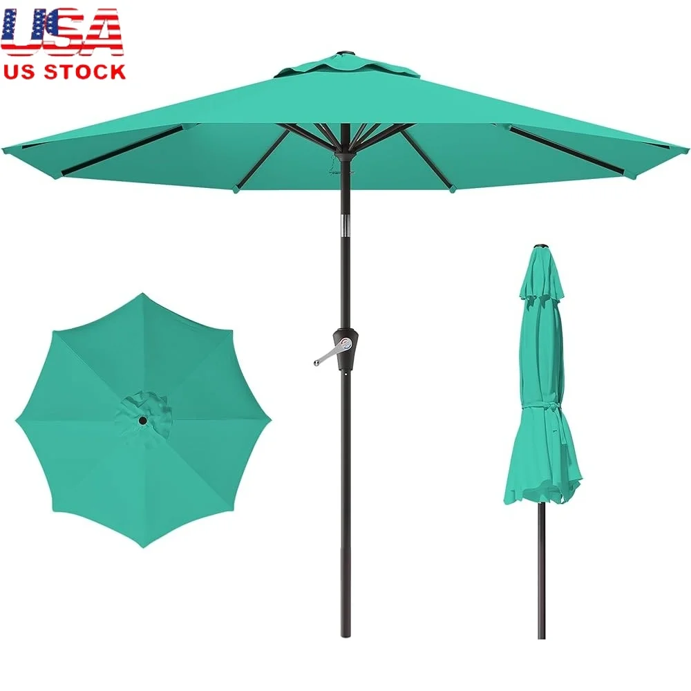 

10-футовый зонт для патио, уличный настольный зонт с кривошипной системой, кнопка наклона, водонепроницаемый, устойчивый к ультрафиолетовому излучению, тент для садового рынка
