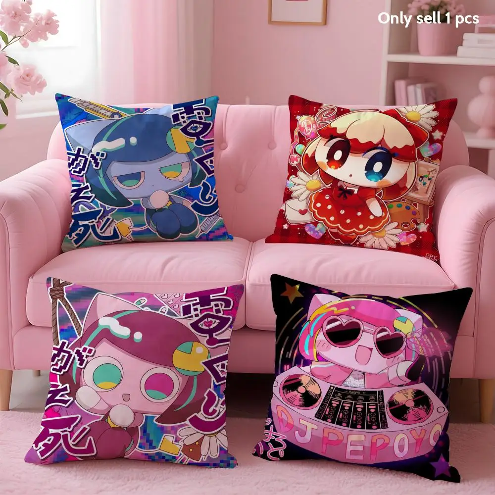 Cartoon P-PepoyoS Cushion Cover Soft Short Plush Double-Sided Printing Home Decor Machine Washable Pillow Case Gift