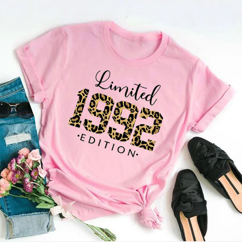 

Limited Edition Leopard 1992 shirts, Vintage 1992 plaid Shirt, 100% cotton Casual t shirt women, 29th Birthday Party t shirts,