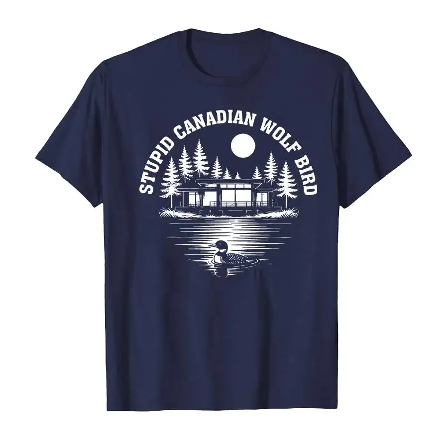 Customization Stupid Canadian Wolf Bird Sarcastic Animal T-shirt For Men Women 100% Cotton T Shirts Short Sleeve Tops P764