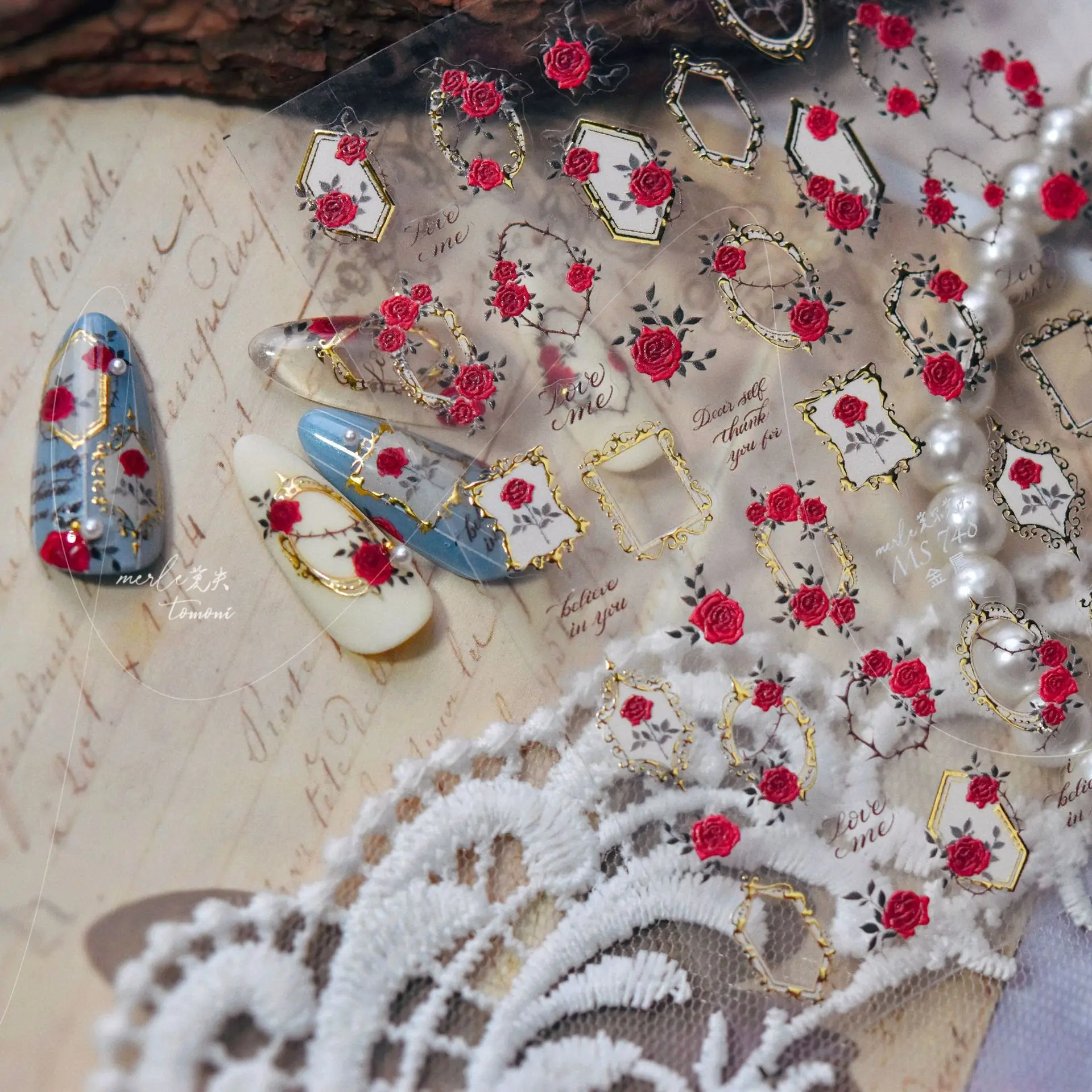 Estilo vintage carimbo de ouro borboleta quadro adesivos de unhas estrelas lua penas romântico metal auto adesivo manicure decalque diy