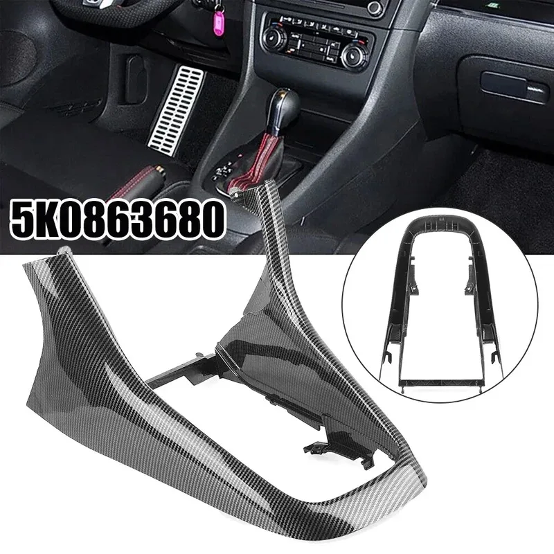 

Car Carbon Fiber Center Console Frame Trim Shift Panel Cover For Golf 6 MK6 2008-2013 5K0863680 Interior Accessories