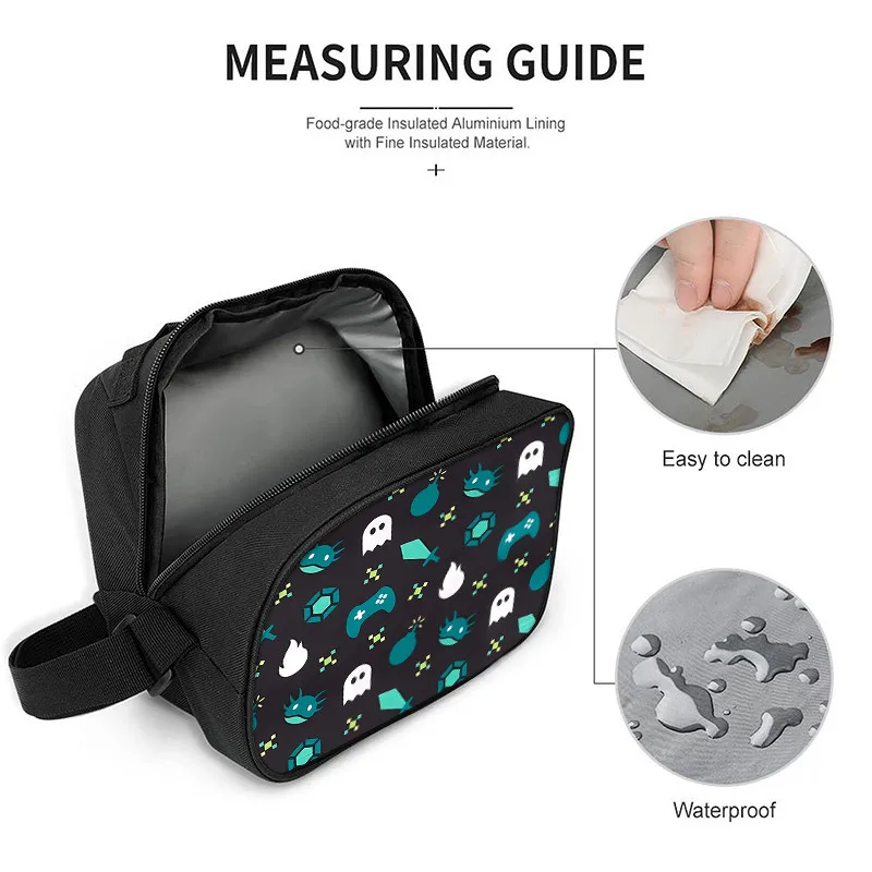 حقيبة غداء دائرية بحزام كتف من جانب واحد من Game، حقيبة طعام محمولة للسفر، منظم مبرد محمول، حقيبة نزهة