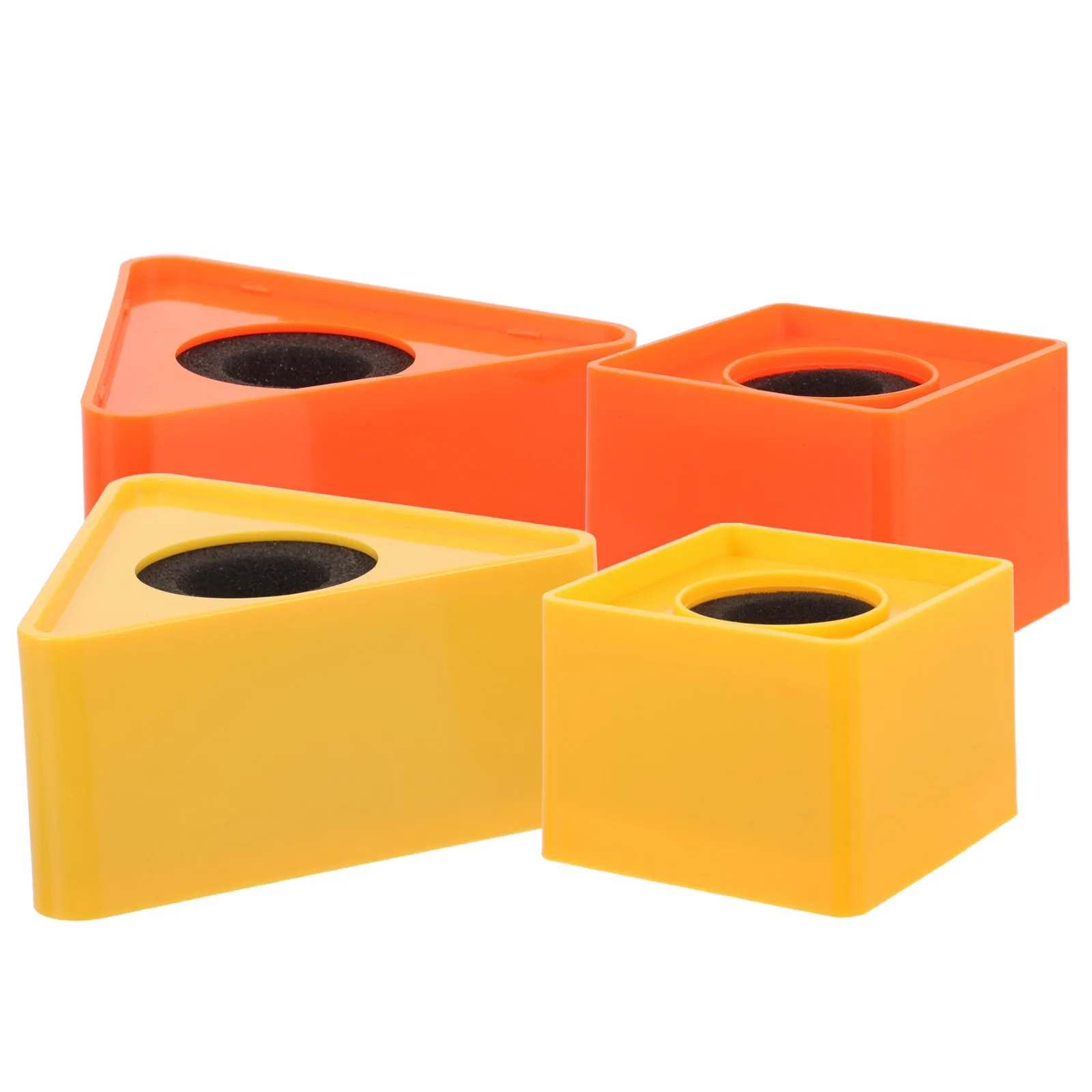 4 pçs estações de microfone triângulo forma quadrada abs escudo esponja inserção para conferência entrevista uso microfone triangular