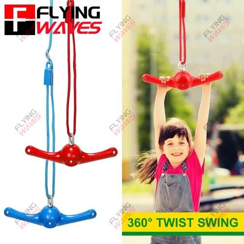 Columpio Twister para niños 360 °   Columpio con mango giratorio, parque infantil ajustable, patio trasero, Ninja Slackline, accesorios de entrenamiento, accesorio de columpio