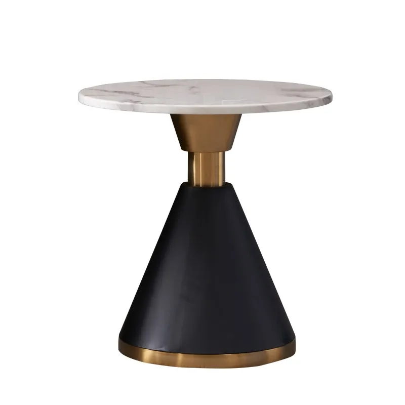 ！@Modern Simple Round Coffee Table Stylish Texture Marble Living Room Creative Coffee Table
