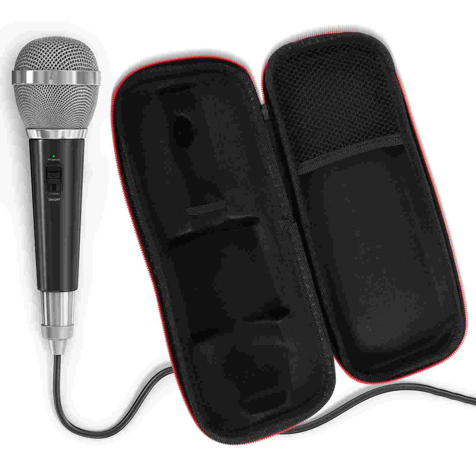 Wireless Microphone Storage Bag Large Capacity Black Portable Case for 2 Mics Design Lightweight Mic