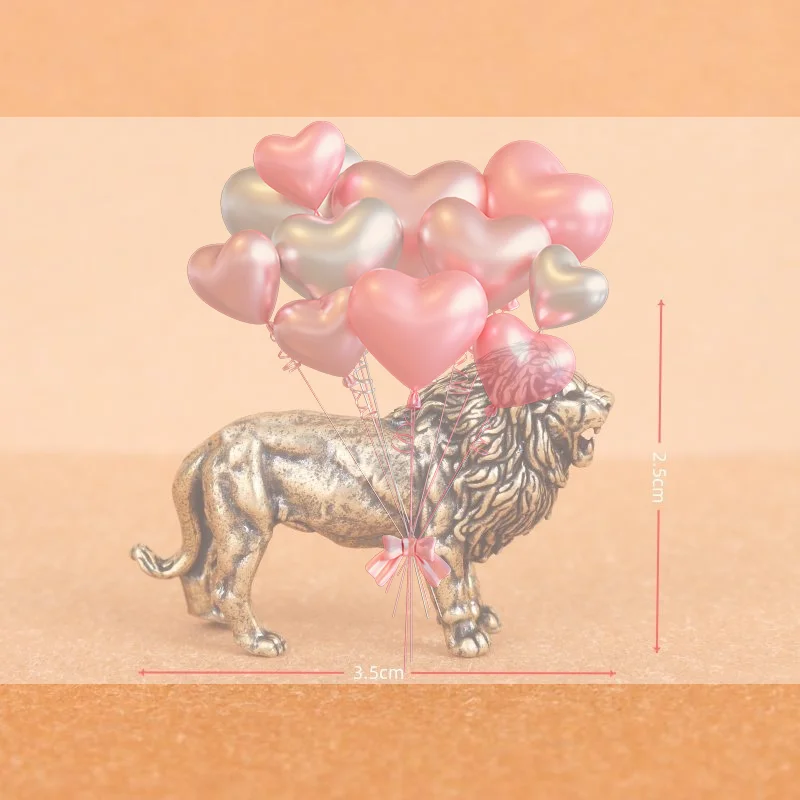 Mini Majestic Lion King Brass Figurine Exquisite Animal Statue for Office Desk Home Living Room Decor Ornament