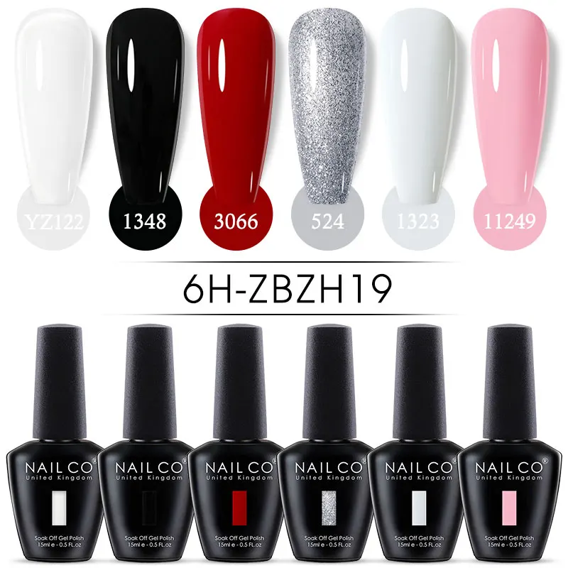 NAILCO 6psc/ensemble Gel vernis à ongles couleur Semi Permanent Nail Art tremper Gel vernis ongles accessoires tout pour manucure 15ml Kits