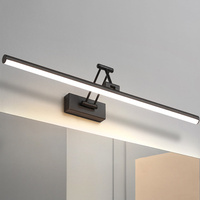 DINDALLED IP44 Bathroom Mirror Light Modern Retractable LED Vanity Lamp for Makeup Black and White Wall Sconce