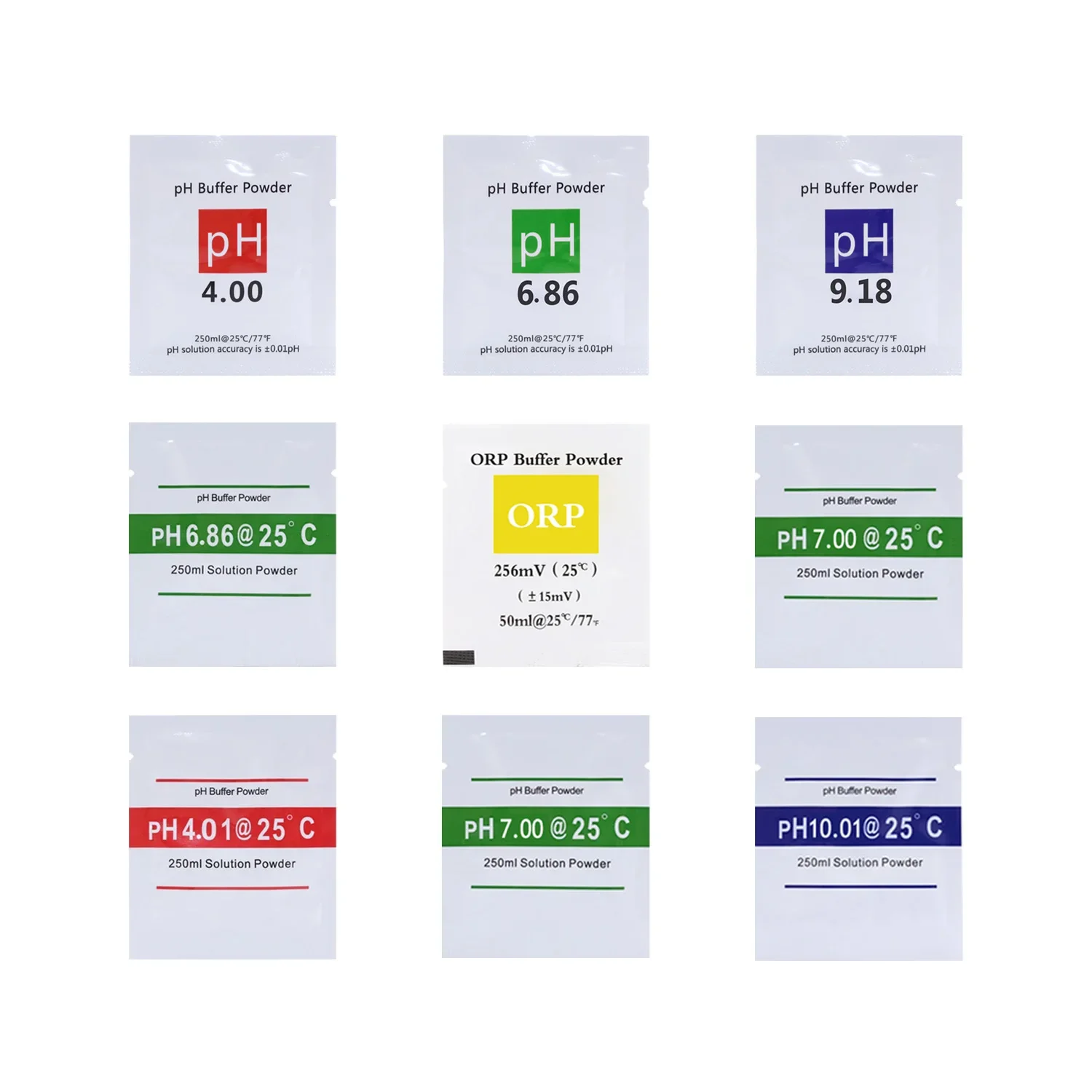 PH Meter Calibration Buffer Powder for Aquarium Testing, ORP Correction Solution, ph4.00, 4.01, 6.86, 7.00, 9.18, 10.01