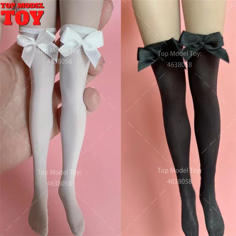 TT0413 1/6 High Stocking Ice Silk Lace Bow Socks Clothes Accessory Model for 12'' TBL Female Soldiers Action Figure Body Dolls