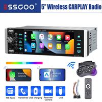 ESSGOO Single DIN Car Stereo Head Unit Wireless Carplay Android Auto 5\