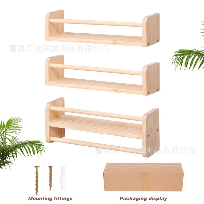 Wall Mounted Wooden Kids Bookshelf Multi Tier Floating Book Display Rack For Children Room Picture Books Storage Organizer Shelf