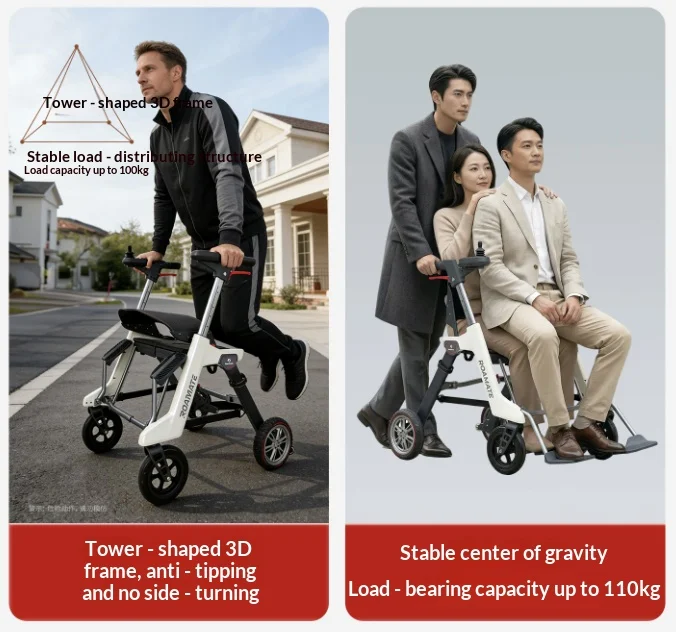 Roamate RMM-01 White RMM-01 Mobility Wheelchair, Foldable Design, Reliable Travel Companion