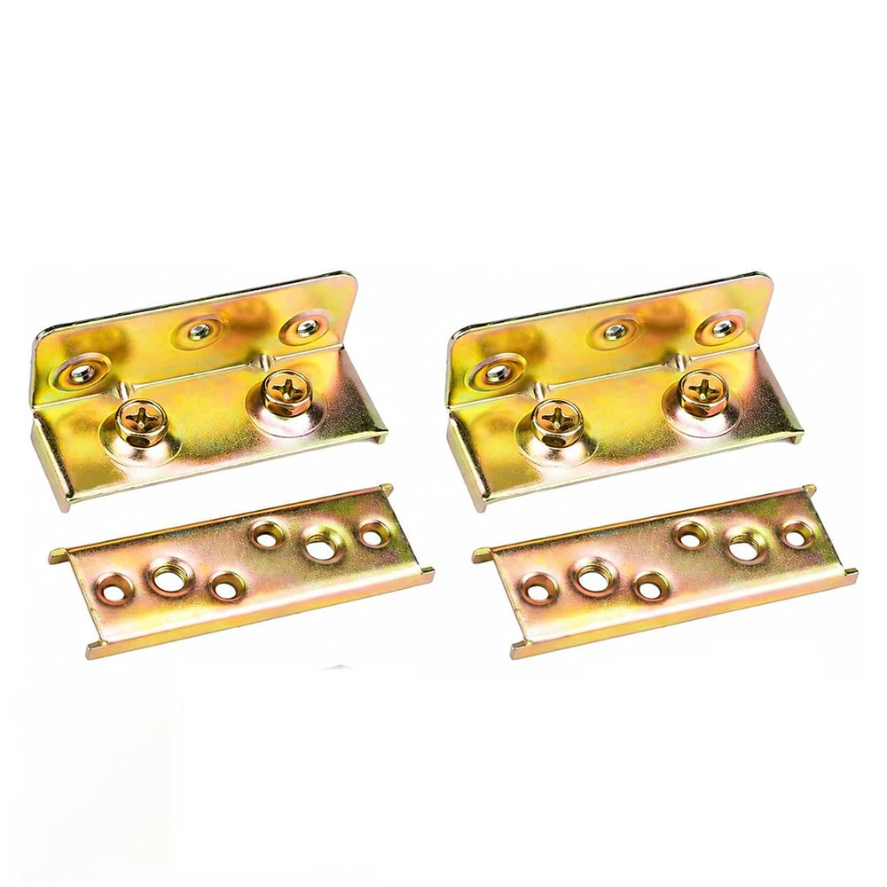 4 Pcs Bed Rail Brackets Heavy Duty Rust-Proof Bed Frame Hardware for Headboards Footboards Wood Beds