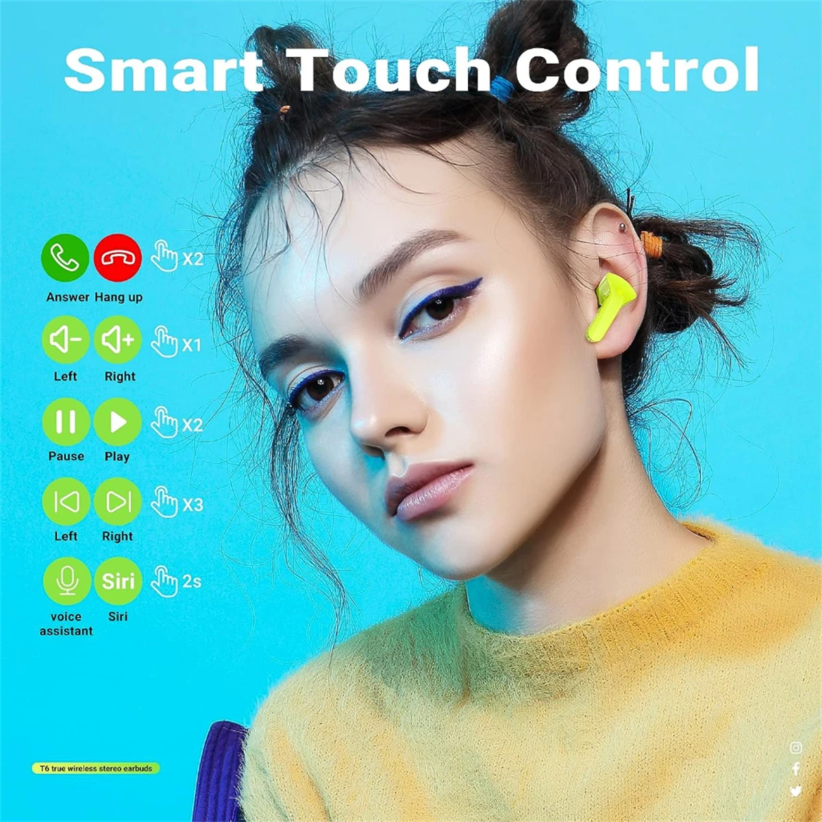 T2 Wireless Mini Earbuds LEDPower Digital Display TWS Headset Stereo Sound Fone Bluetooth Headphones 5.3 for iPone Xiaomi Lenovo