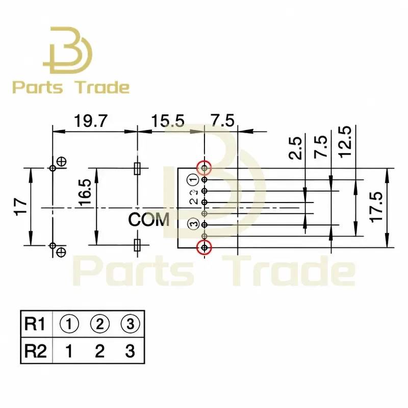 2PCS for Original Dual Motor Potentiometer RK168 10KB Single Row 8 Pins Shaft Length 30mm Half Shaft No Tap