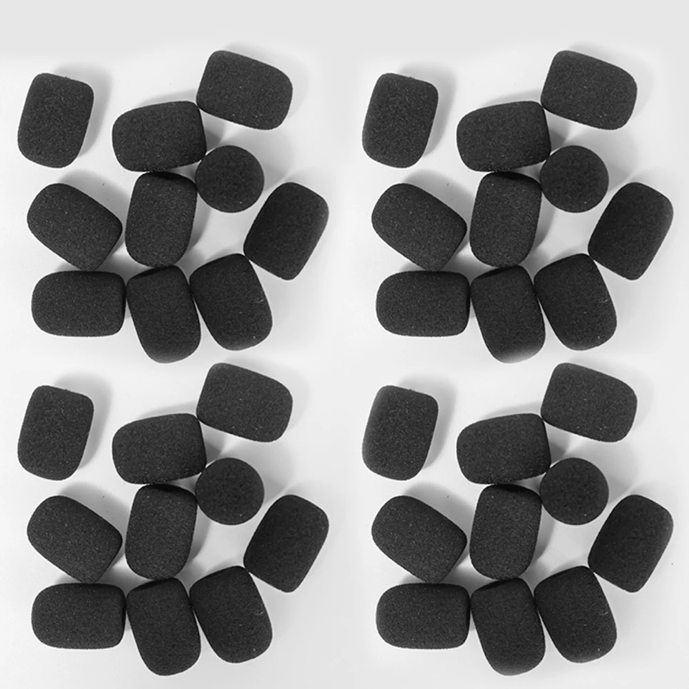 50-10pcs Mini High Density Foam Microphone Windscreen Mic Covers Headset Protection for Lavalier Microphones Noise Reduction