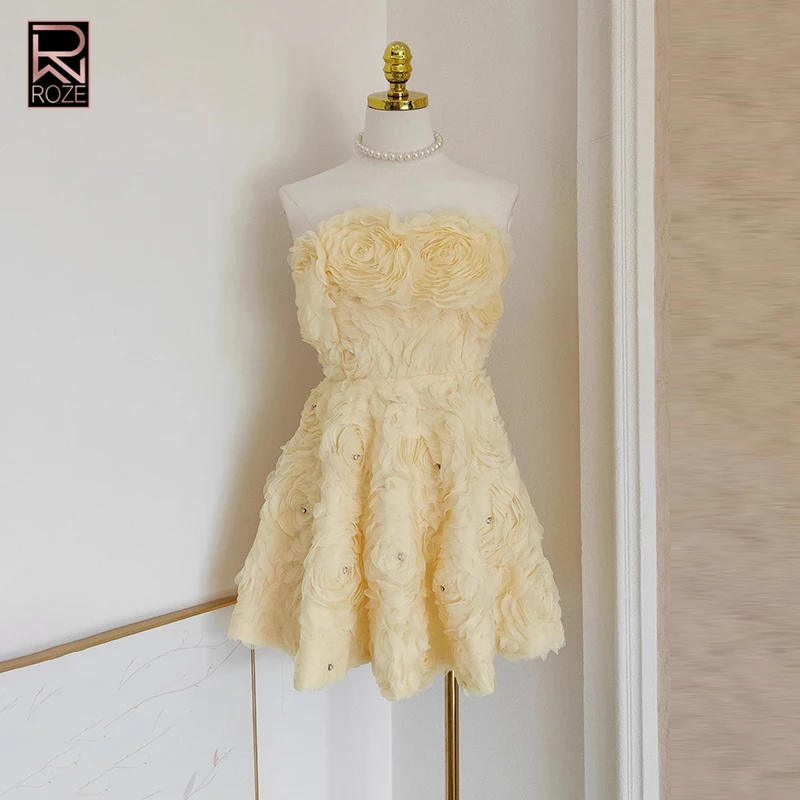 Vestidos de fiesta sexis con espalda descubierta y diamantes empalmados para mujer, sin tirantes, sin mangas, cintura alta, apliques de retazos, vestido de baile para mujer