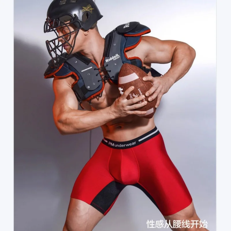 

Summer Satin Silk Men's Apro Panty Underwears Male Plus Size Casual Sleeping Bottoms Sexy Sports Fitness Long Boxer Shorts