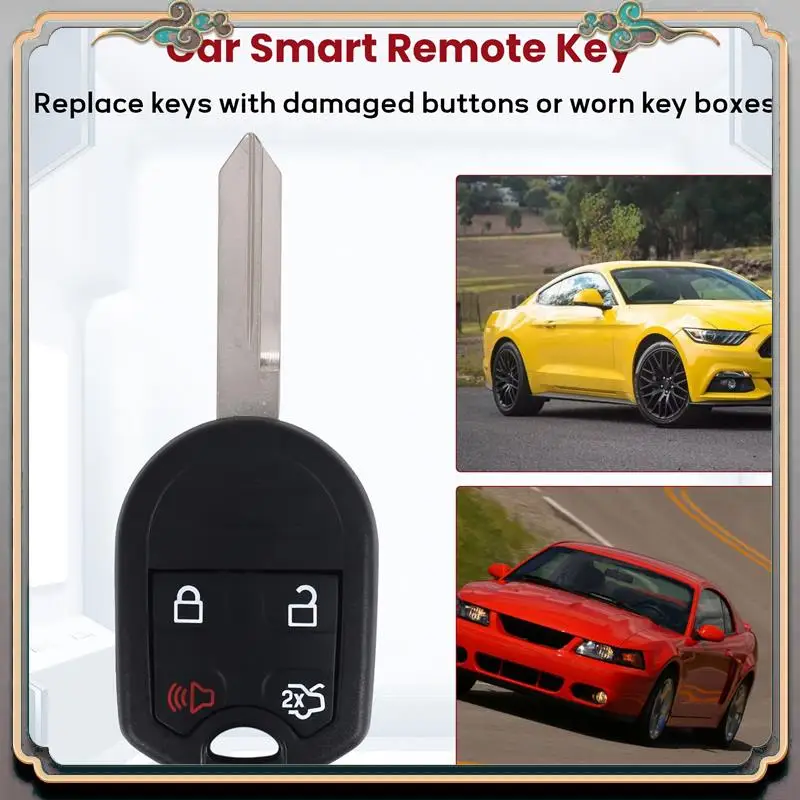 

Reliable-Car Smart Remote Key 4 Buttons Car Key Fob Fit For 2010 2011 2012 2013 2014 Ford Mustang 315Mhz Cwtwb1u793