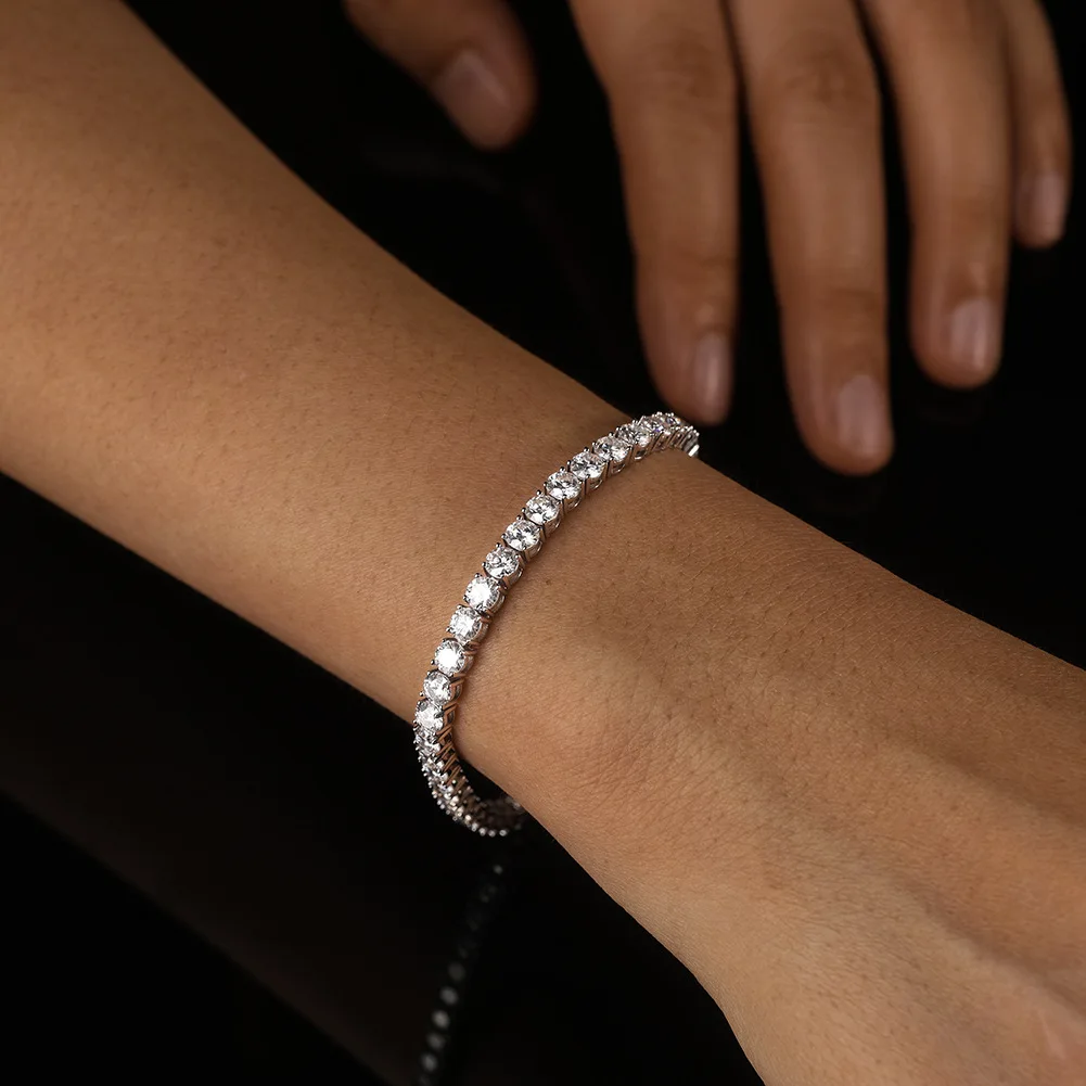 New 925 Sterling Silver 3MM Tennis Bracelet Shining Classics for Women Fashion Simple Engagement Wedding Jewelry Zircon Gifts view 4