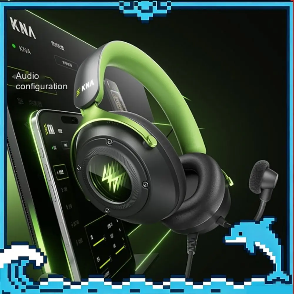 KNA Dark Pivot Wired Over‑Ear Gaming Headset FPS E‑Sports Headphone ENC Noise-canceling Mic Vibration Engine Sound Positioning