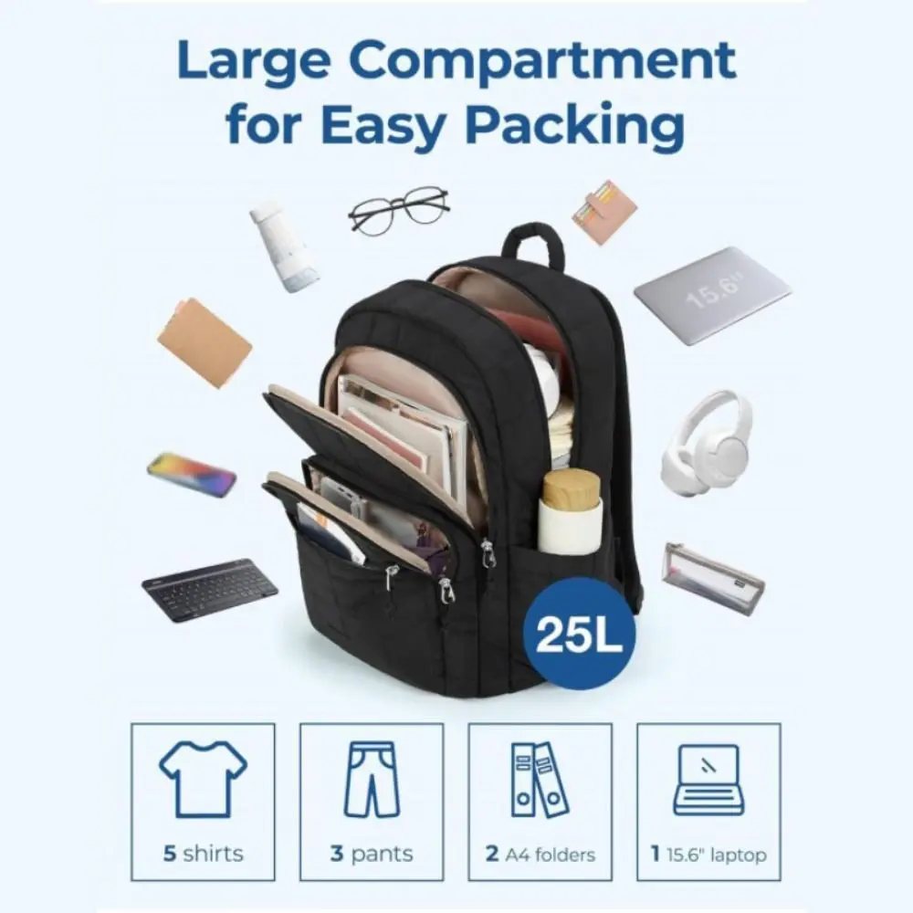 Creative Travel Backpack Fashionable Waterproof Students School Bags Adjustable Straps Solid Color College Student Backpack